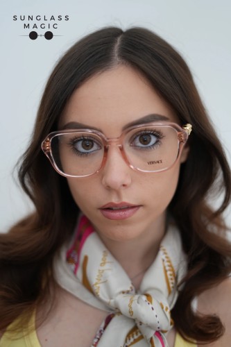 VERSACE VE3386D - 5533 - 55 Cadres optiques Translucide rose Angulaire