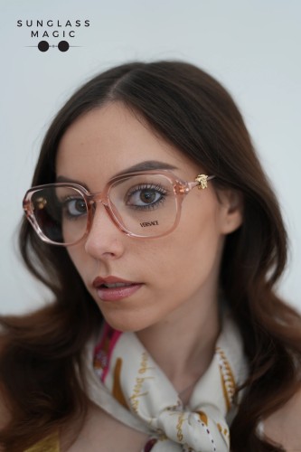 VERSACE VE3386D - 5533 - 55 Cadres optiques Translucide rose Angulaire