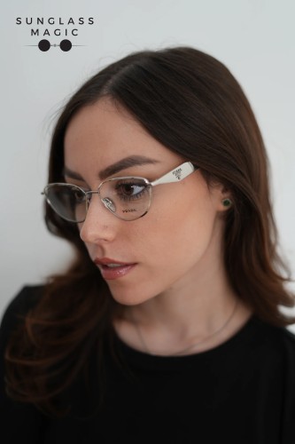 PRADA PR D52V - 1BC1O1 - 54 Cadres optiques Argent Irrégulier