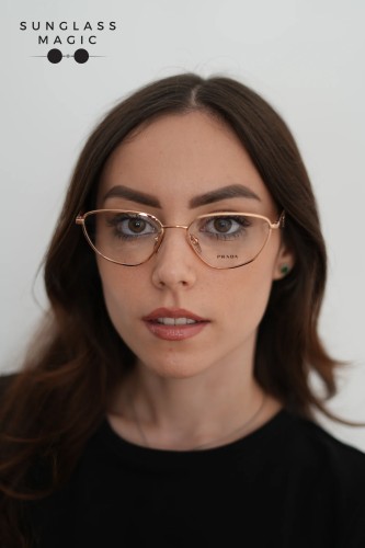 PRADA PR D52V - 22L1O1 - 54 Cadres optiques Or rose Irrégulier