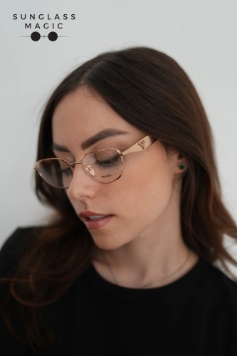 PRADA PR D52V - 22L1O1 - 54 Cadres optiques Or rose Irrégulier