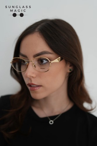 PRADA PR D53VD - 5AK1O1 - 54 Cadres optiques Or Ovale