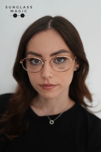 PRADA PR D53VD - 22L1O1 - 54 Cadres optiques Or rose Ovale