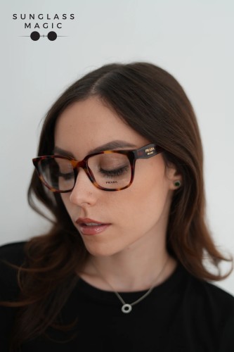 PRADA PR 17ZV - ​22A1O1 - ​54 Cadres optiques Écaille pavot Rectangle