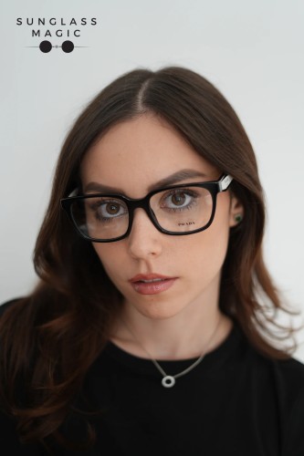 PRADA PR 17ZV - ​1AB1O1 - ​54 Cadres optiques Noir, Blanc Angulaire