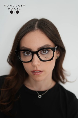 PRADA PR A05V - ​27A1O1 - ​52 Cadres optiques Noir Angulaire