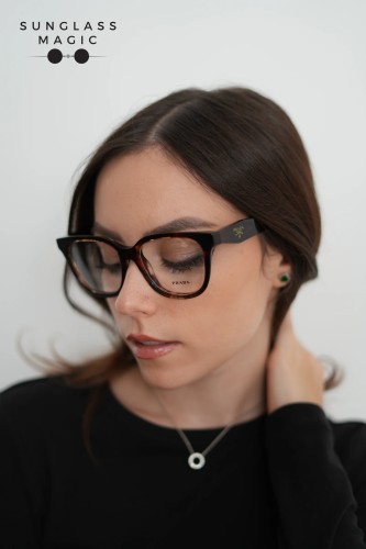 PRADA PR C11V - 14P1O1 - 53 Cadres optiques Caramel écaille Papillon