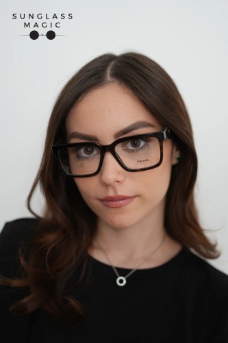 PRADA PR 10YV - ​2AU1O1 - ​54 Cadres optiques Havane, Vert Angulaire