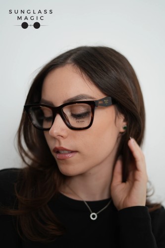 PRADA PR C10V - 14P1O1 - 54 Cadres optiques Caramel écaille Papillon