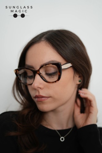 PRADA PR B04V - 07R1O1 - ​53 Cadres optiques Havane Œil de chat