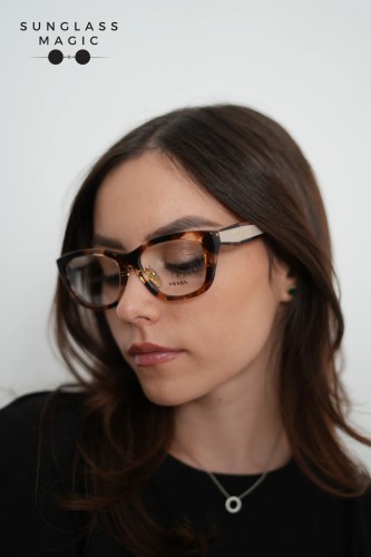 PRADA PR D11VD - 00K1O1 - 53 Cadres optiques Havane caramel Irrégulier