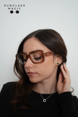 PRADA PR C09V - 20H1O1 - 53 Cadres optiques Chocolat transparent Coussin