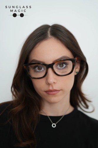 PRADA PR D11VD - 01K1O1 - 53 Cadres optiques Havane genévrier Irrégulier