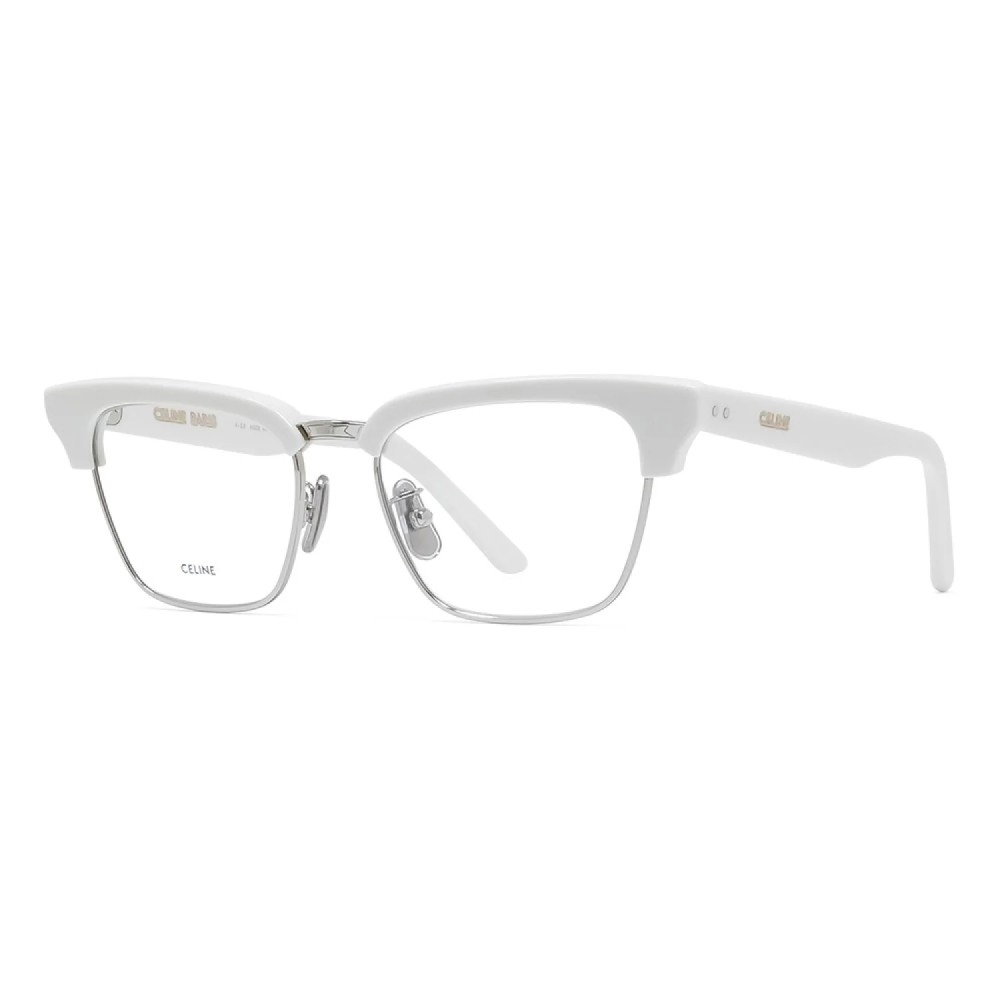 Celine CL50026U - 017 - 53 Cadres optiques Blanc, Argent Angulaire