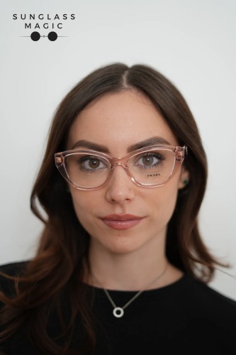 PRADA PR 21ZV - 19Q1O1 - 53 Cadres optiques Pêche transparent Irrégulier