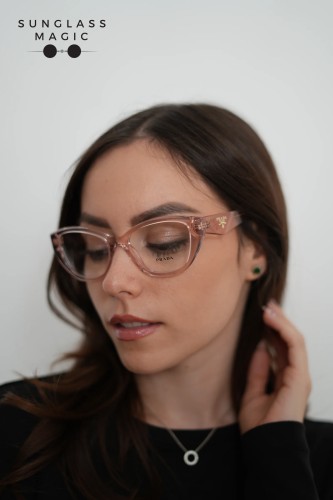 PRADA PR 21ZV - 19Q1O1 - 53 Cadres optiques Pêche transparent Irrégulier