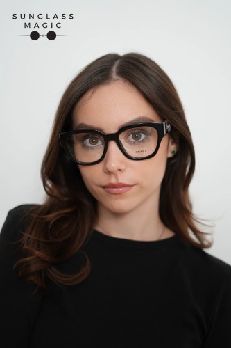 PRADA PR C06V - 28F1O1 - 52 Cadres optiques Noir Ovale