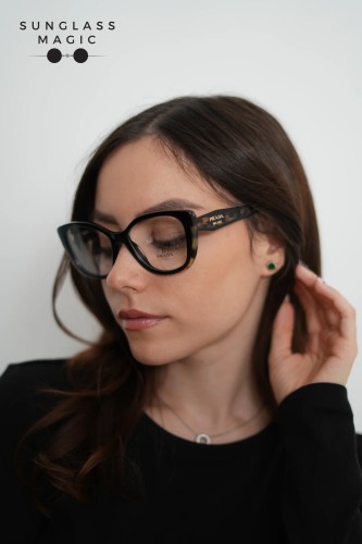 PRADA PR B04V - 3891O1 - ​53 Cadres optiques Noir, Havane Œil de chat
