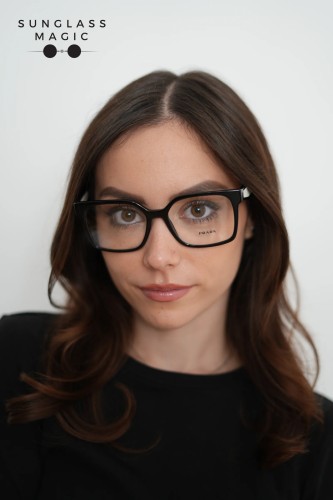 PRADA PR B03V - ​16K1O1 - ​54 Cadres optiques Noir, Blanc Angulaire