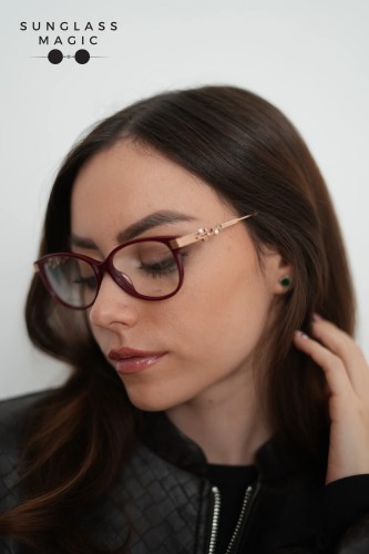 Jimmy Choo JC221/F - LHF - 53 Cadres optiques Rouge, Or Angulaire