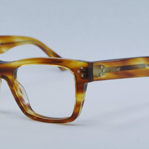 Celine CL50039I - 056 - 50 Cadres optiques Rayé marron/miel Angulaire