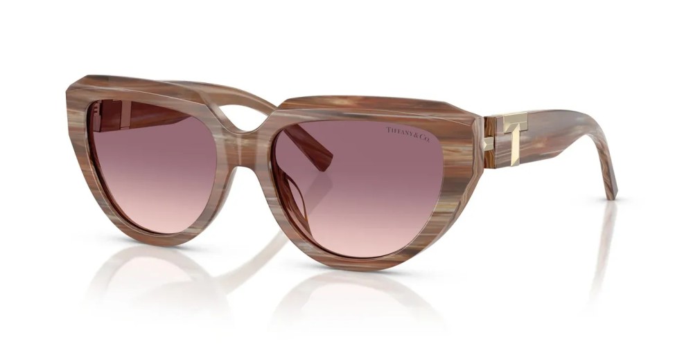 TIFFANY & CO. TF4238U - 84358D - 55 Lunettes de soleil Brun topaze rayé Coussin