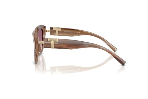 TIFFANY & CO. TF4238U - 84358D - 55 Lunettes de soleil Brun topaze rayé Coussin