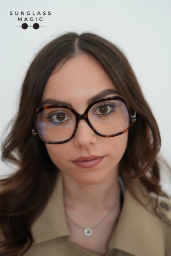 Tom Ford TF5968-B ECO - 052 - 54 - AVEC DES VERRES À FILTRE ANTI LUMIÈRE BLEU-VIOLET Cadres optiques Havane Angulaire