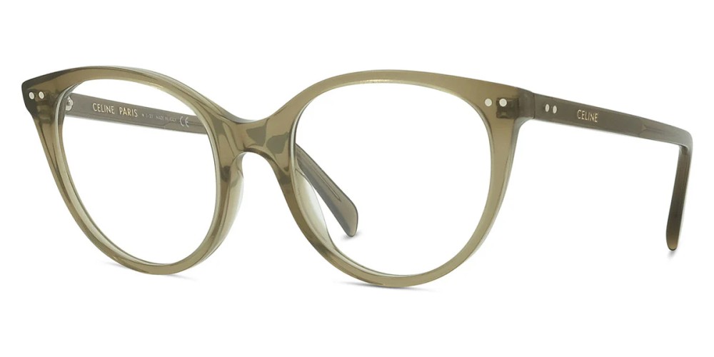 Celine CL50068I - 093 - 52 Cadres optiques Vert, Transparent Coussin arrondi