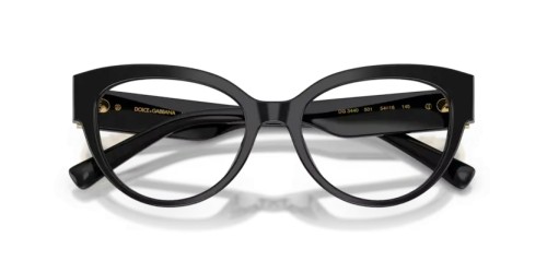 DOLCE & GABBANA DG3440 - 501 - 54 Cadres optiques Noir Œil de chat