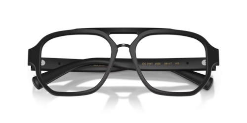 DOLCE & GABBANA DG3447 - 2525 - 56 Cadres optiques Noir mat Pilote (Aviateur)
