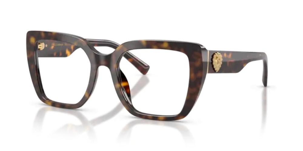 DOLCE & GABBANA DG3441 - 502 - 53 Cadres optiques Havane Angulaire