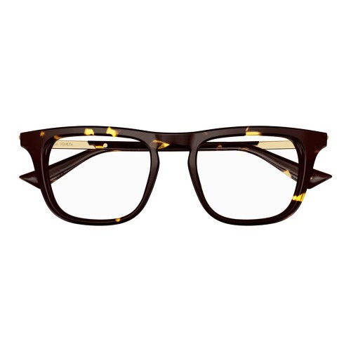Bottega Veneta BV1264O - 002 - 51 Cadres optiques Marron, Or, Jaune, À motifs Angulaire