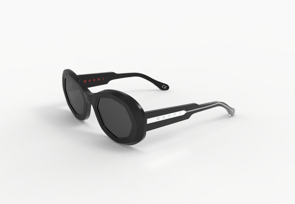 Marni C6H Mount Bromo Blck Fndtn - 52 Lunettes de soleil Noir Ovale