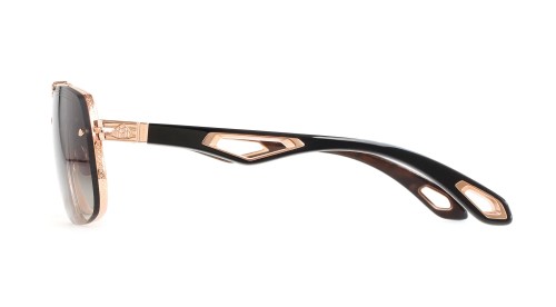 Maybach The King II - RG-WCM-Z35 - 63 Lunettes de soleil Or rose, Noir Pilote (Aviateur)