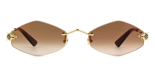 Cartier CT0433S - 002 - 55 Lunettes de soleil Gold Cat Eye