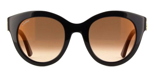 Cartier CT0436S - 002 - 50 Lunettes de soleil Marron, À motifs Œil de chat
