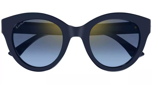Cartier CT0436S - 003 - 50 Lunettes de soleil Bleu Œil de chat