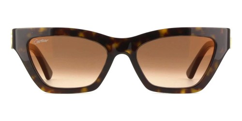 Cartier CT0437S - 002 - 53 Lunettes de soleil Marron, À motifs Œil de chat