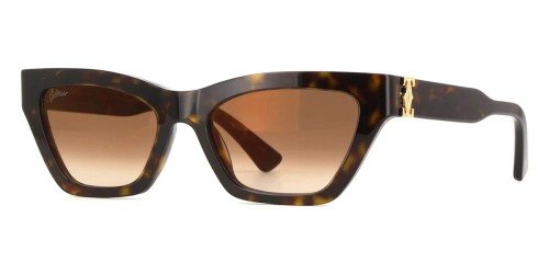 Cartier CT0437S - 002 - 53 Lunettes de soleil Marron, À motifs Œil de chat
