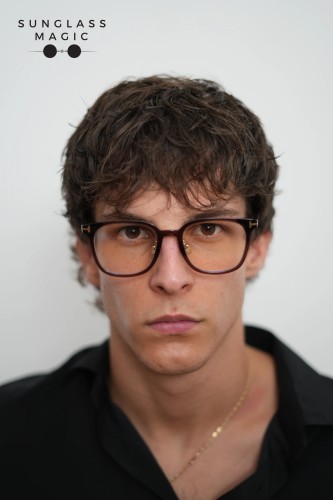Tom Ford TF5998-K-B ECO - 045 - 51 - AVEC DES VERRES À FILTRE ANTI LUMIÈRE BLEU-VIOLET Cadres optiques Marron Coussin arrondi