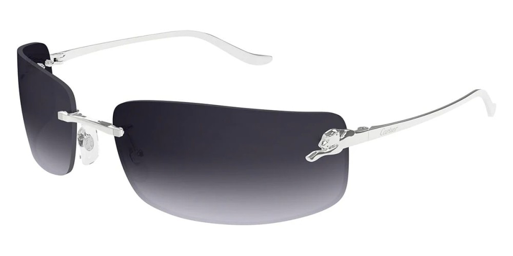 Cartier CT0503S - 002 - 71 Lunettes de soleil Argent Angulaire