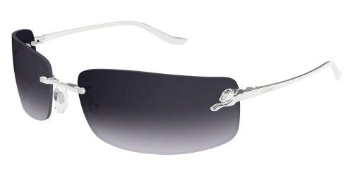 Cartier CT0503S - 002 - 71 Lunettes de soleil Argent Angulaire