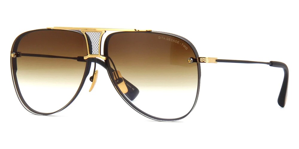 Dita DECADE-TWO DRX-2082 - B - 62 Lunettes de soleil Or, Noir Pilote (Aviateur)