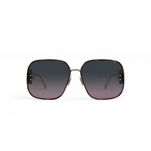 Dior DIORBOBBY S1U - B5AE A - 64 Lunettes de soleil Havane, Noir, Or Angulaire