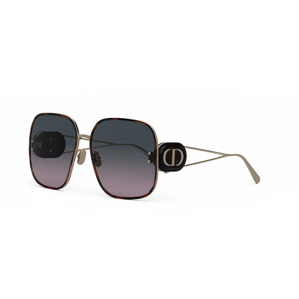 Dior DIORBOBBY S1U - B5AE A - 64 Lunettes de soleil Havane, Noir, Or Angulaire