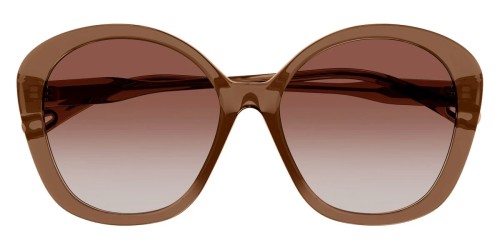 Chloé CH0081S - 002 - 55 Lunettes de soleil Marron Rond