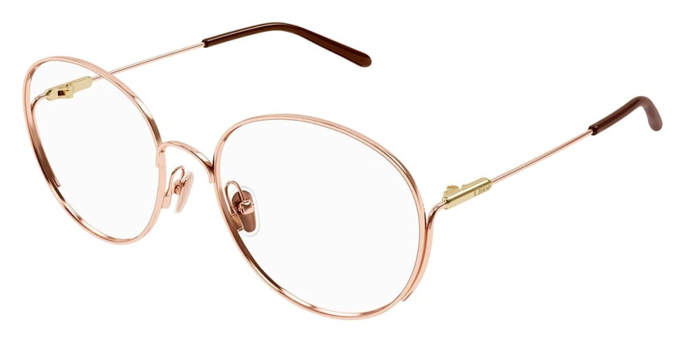 Chloé CH0209O - 002 - 53 Cadres optiques Or rose, Marron Rond