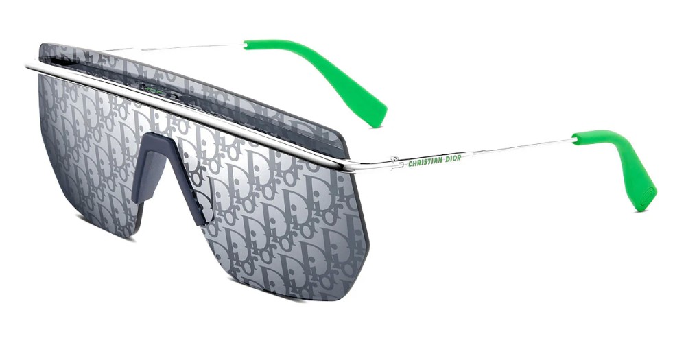 Dior DIORMOTION M1I - F0B8 - 145 Lunettes de soleil Argent, Vert Dessus plat