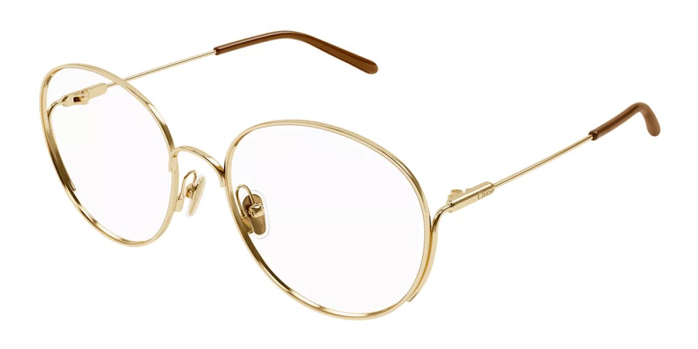 Chloé CH0209O - 005 - 57 Cadres optiques Or, Marron Rond
